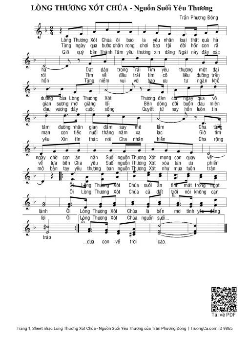 Sheet PDF of Lòng Thương Xót Chúa - Nguồn Suối Yêu Thương