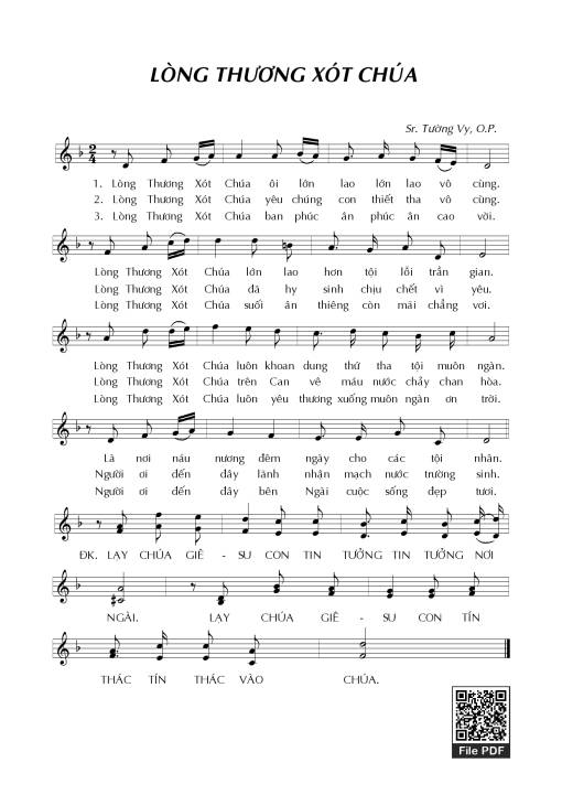 Sheet PDF of Lòng Thương Xót Chúa