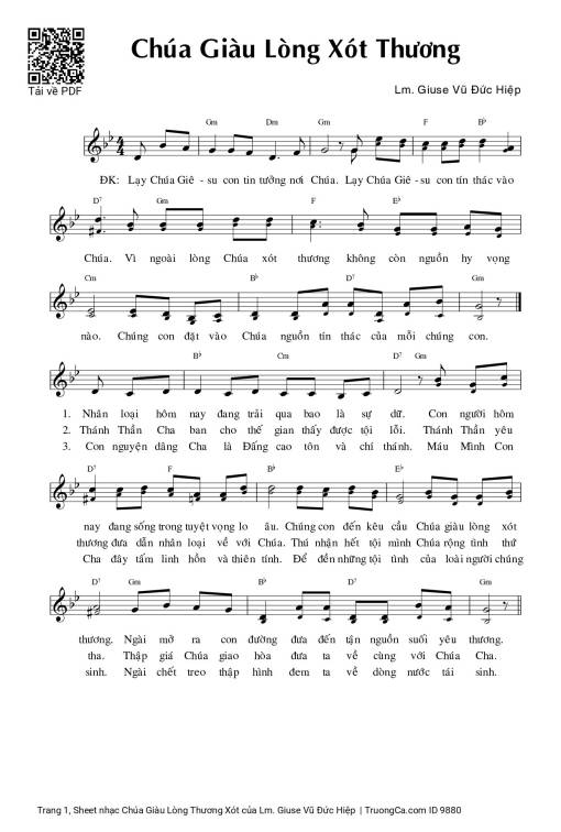 Sheet PDF of Chúa Giàu Lòng Thương Xót