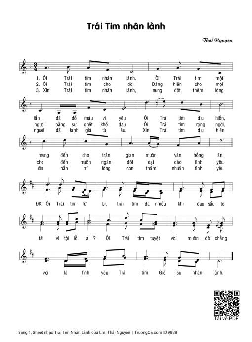 Sheet PDF of Trái Tim Nhân Lành