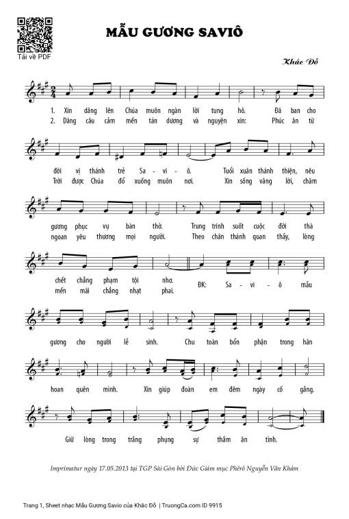 Sheet PDF of Mẫu Gương Savio