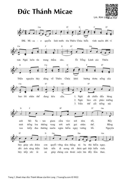 Sheet PDF of đức Thánh Micae