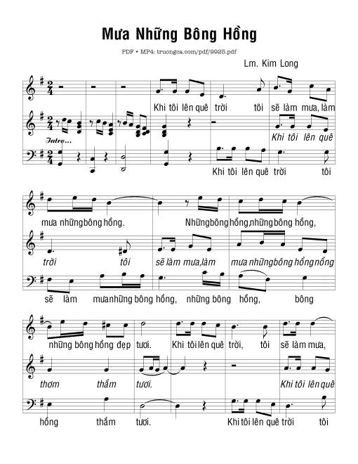 Sheet PDF of Mưa Những Bông Hồng