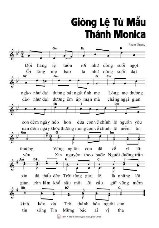 Sheet PDF of Giòng Lệ Từ Mẫu (Thánh Monica)