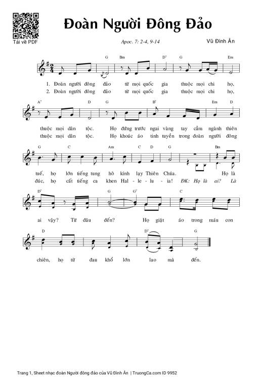 Sheet PDF of đoàn Người đông đảo