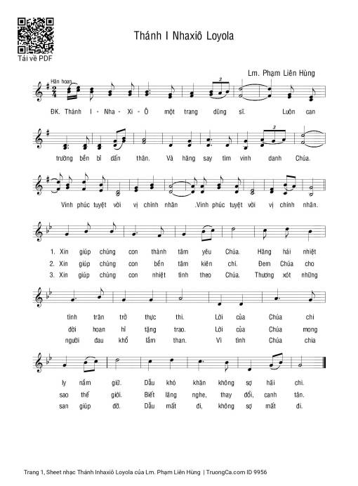 Sheet PDF of Thánh Inhaxiô Loyola