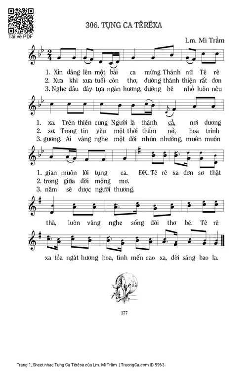 Sheet PDF of Tụng Ca Têrêsa