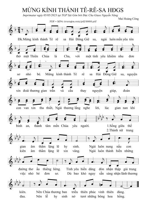 Mừng Kính Thánh Têrêsa Hđgs