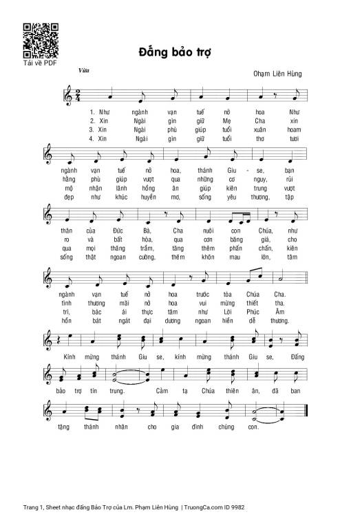 Sheet PDF of đấng Bảo Trợ