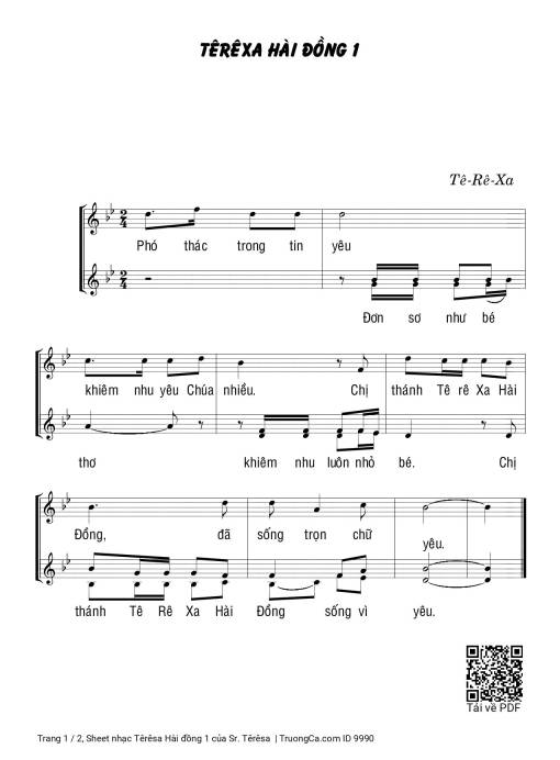 Sheet PDF of Têrêsa Hài đồng 1