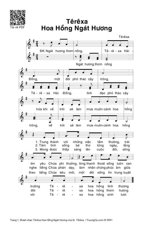 Sheet PDF of Têrêsa Hoa Hồng Ngát Hương